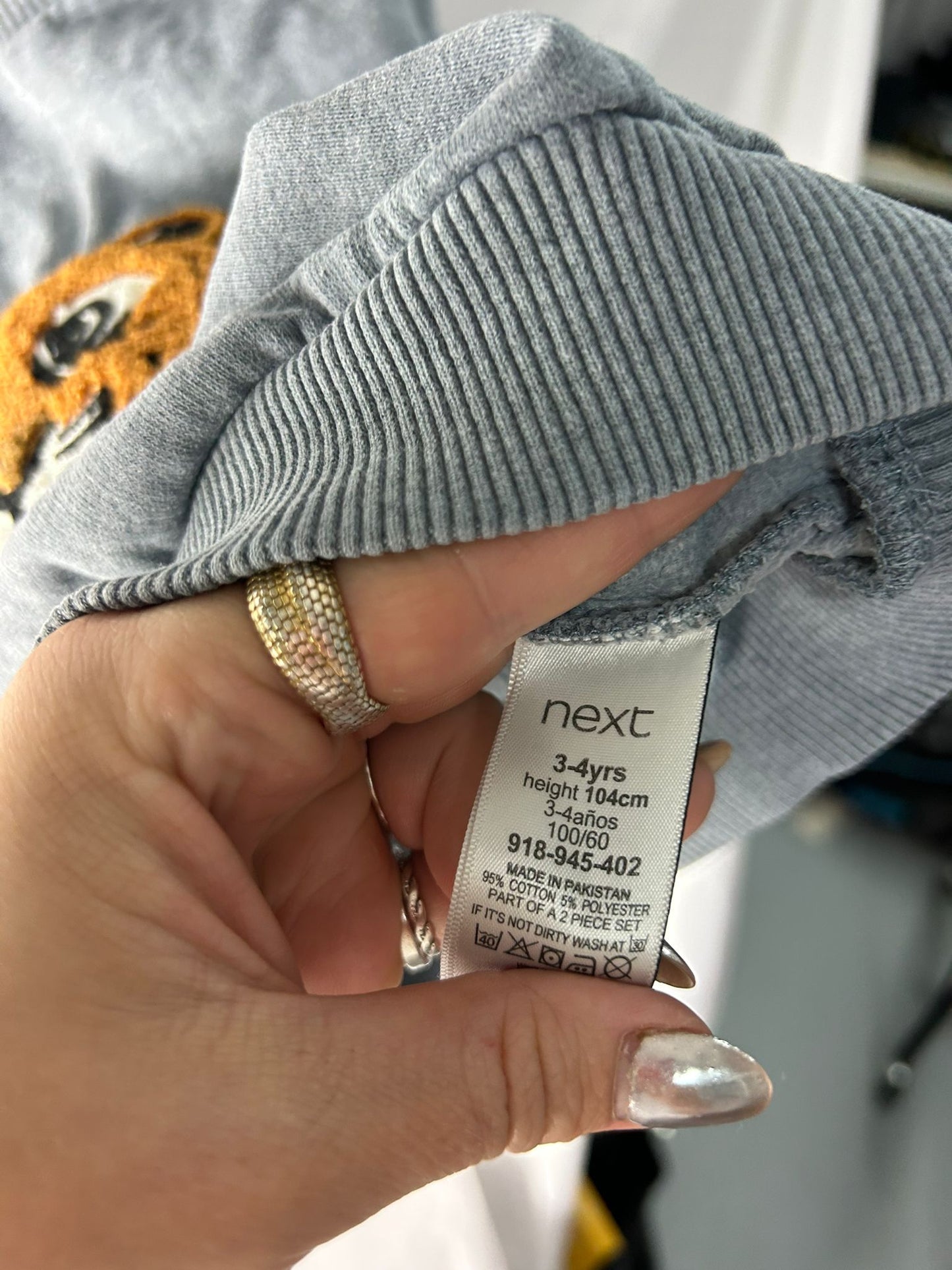 Kids NEXT Jumper and joggers Grey Tiger - Age 3-4 Years