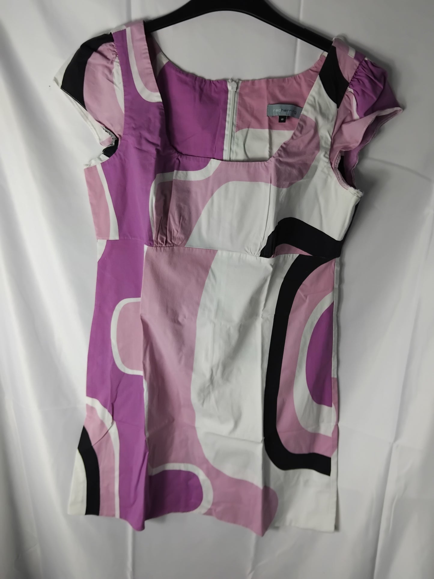 Ladies top - RedHerring colour block pink purple white top - Size 12