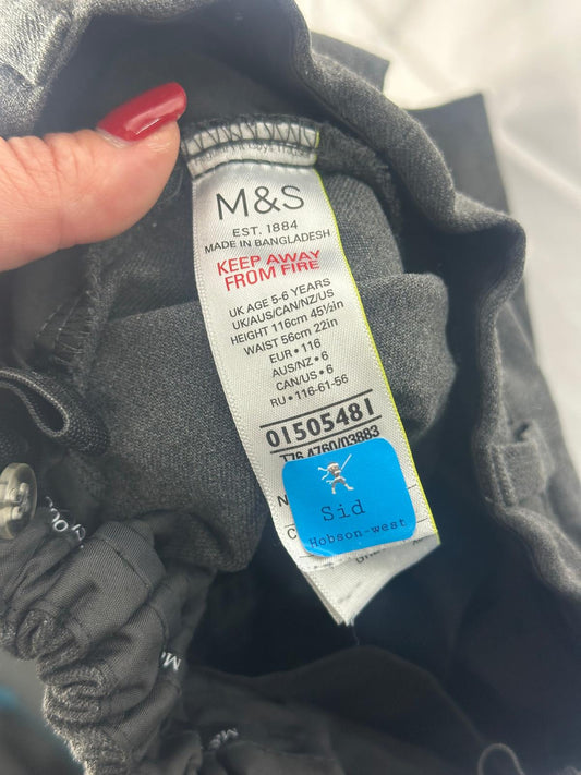Kids Boys M&S School Trousers black - Age 5-6