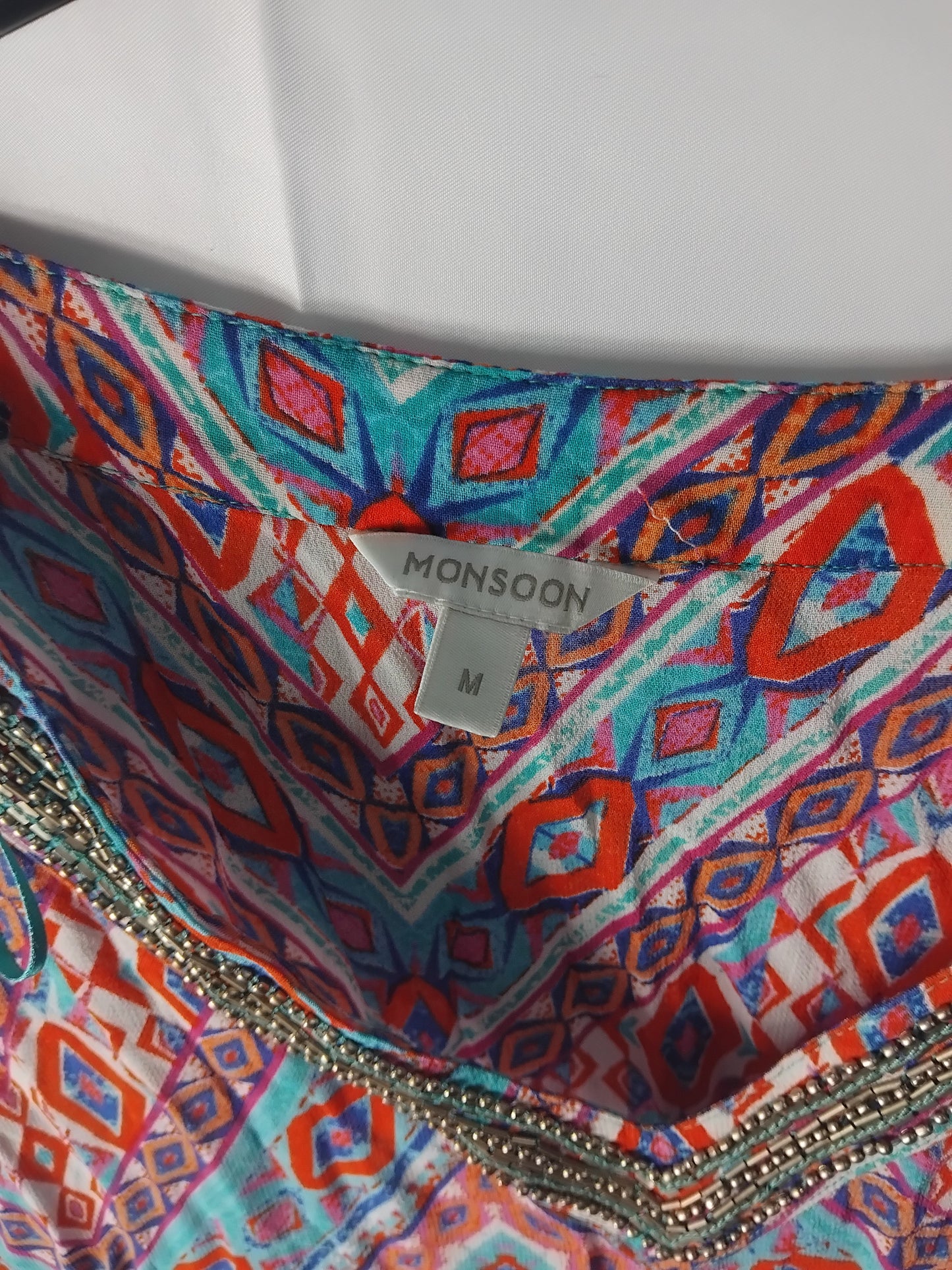 Ladies Monsoon Patterned beachy dress - Size Medium