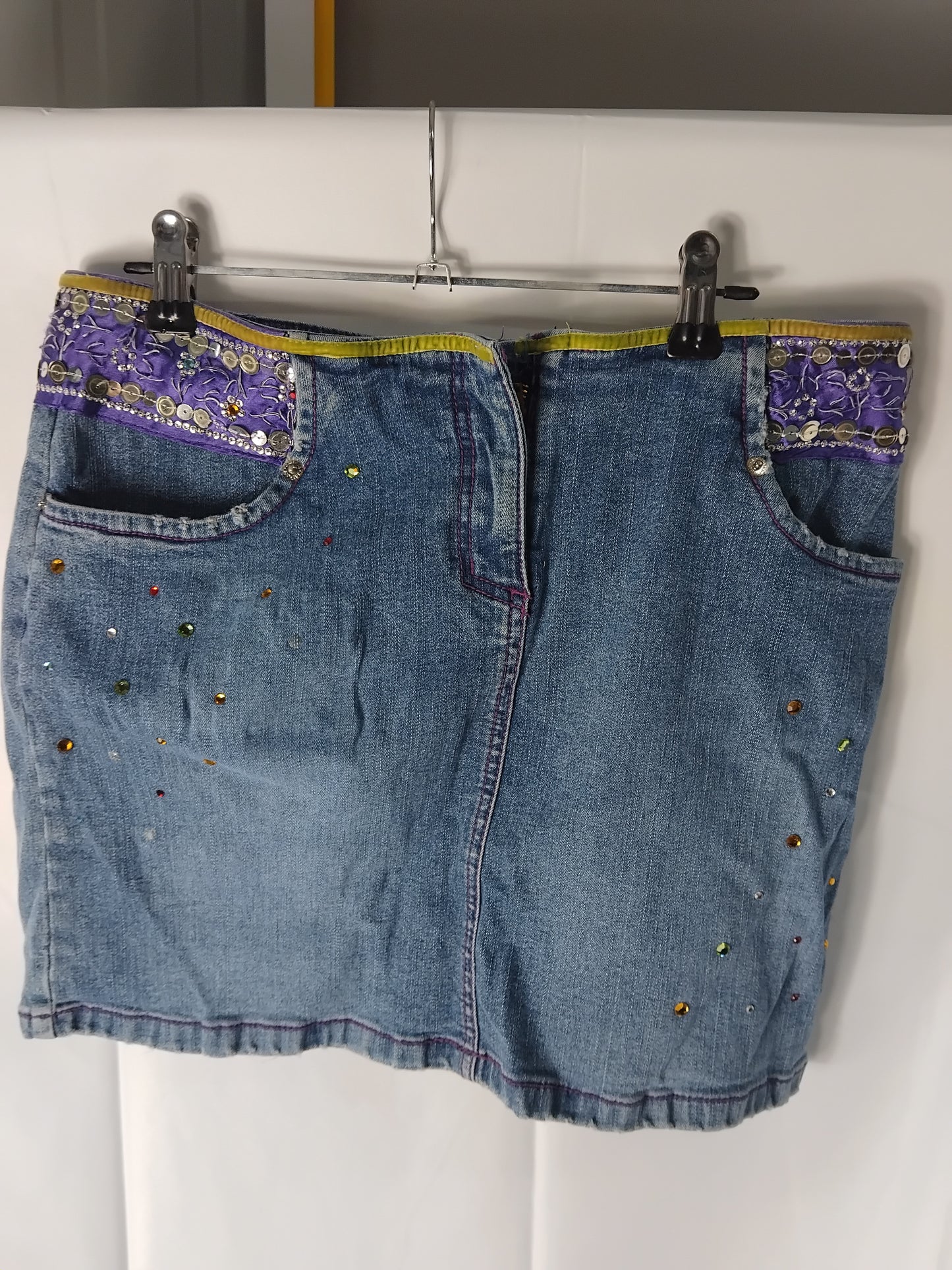 Ladies Skirt - Star bejeweled Denim skirt - Size 10