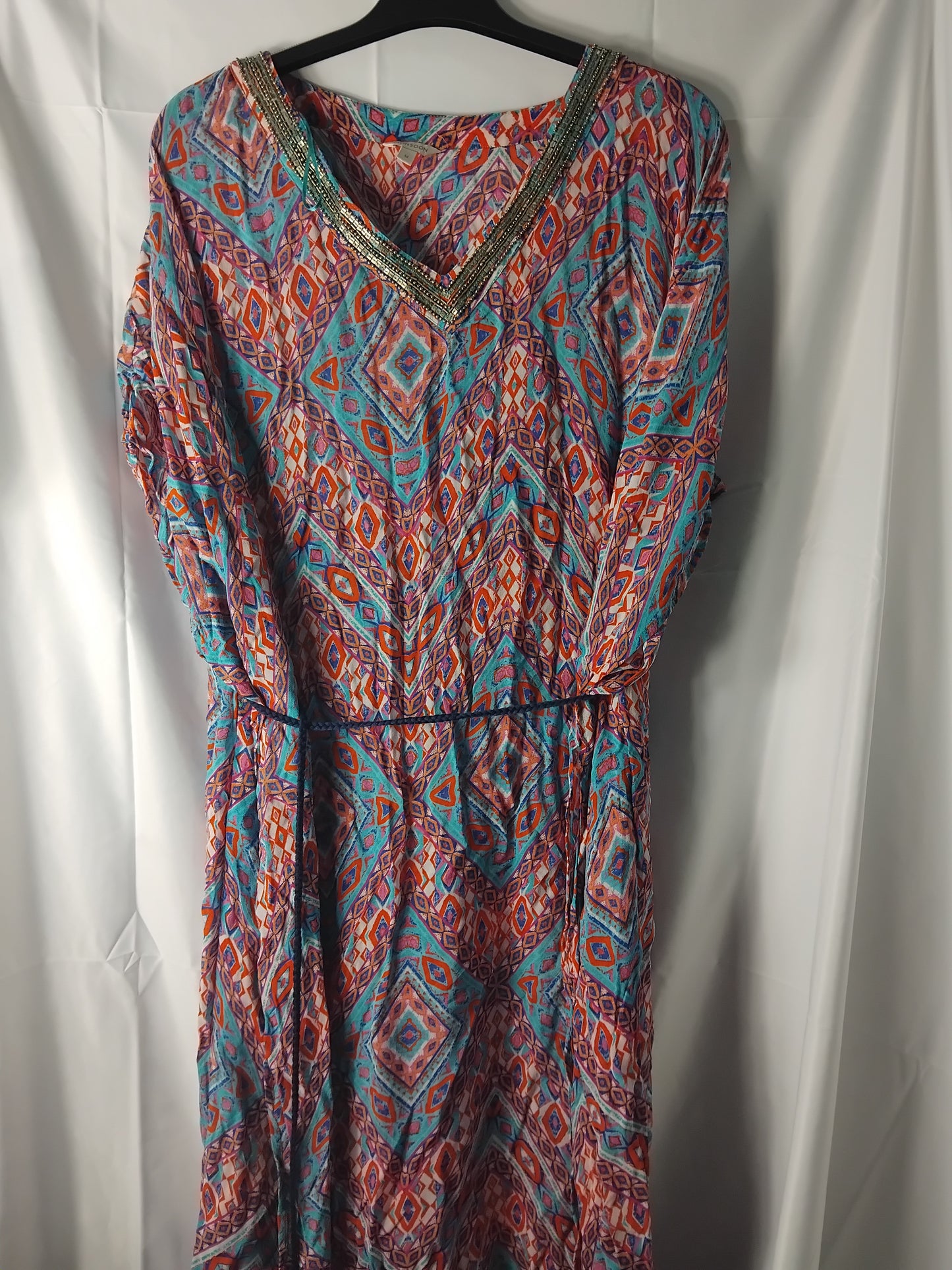 Ladies Monsoon Patterned beachy dress - Size Medium