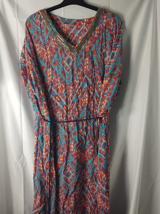Ladies Monsoon Patterned beachy dress - Size Medium