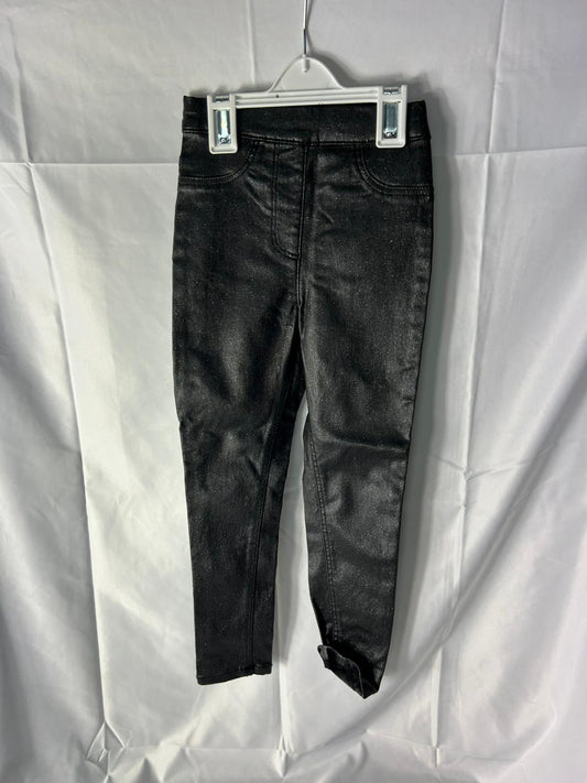 Kids Trousers NUTMEG Glittery Shiny Black  - Age 5-6 Years