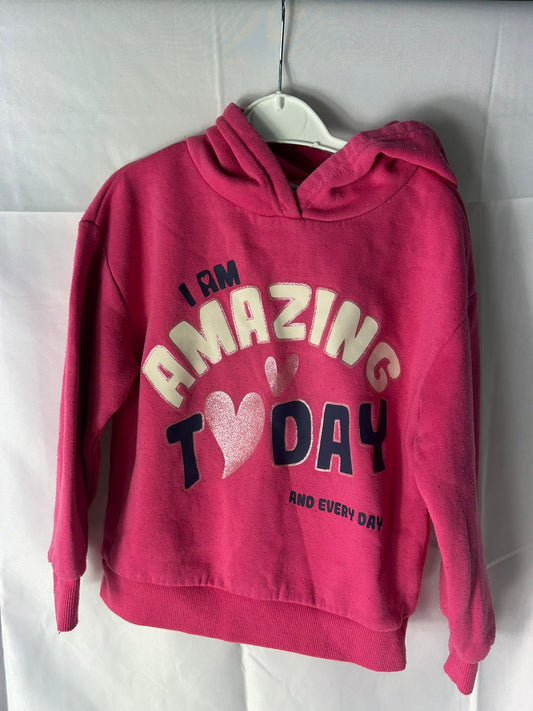 Kids PRIMARK Jumper hot pink Amazing today - Age 4-5 Years