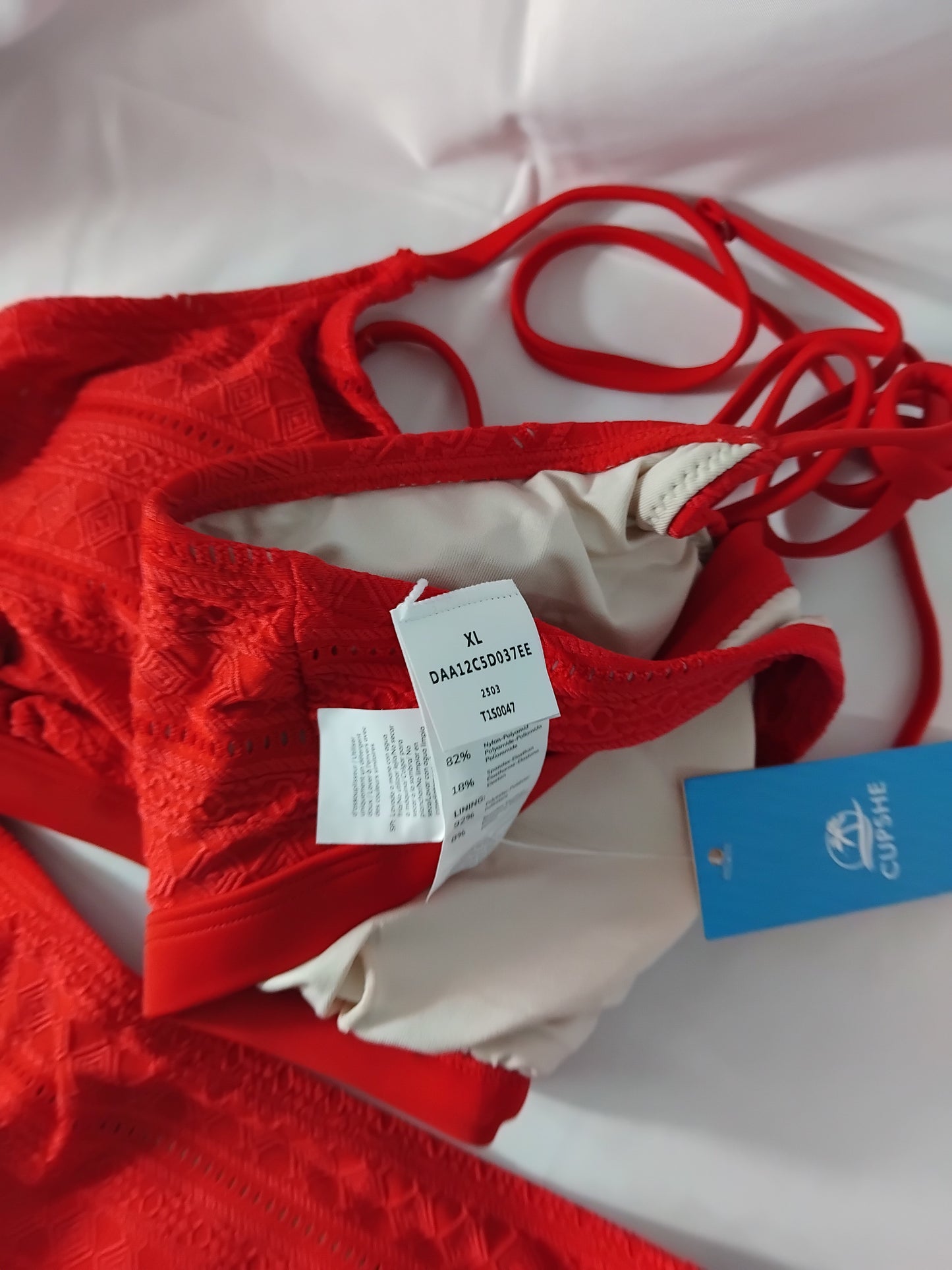 Ladies Swimwear Red Bikini - Size XL