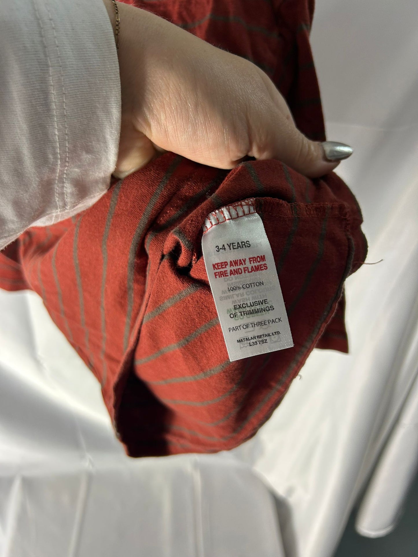 Kids orange grey stripes top - Age 3-4 Years