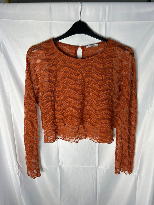 Ladies size large (approx 12) - Zara orange lace top