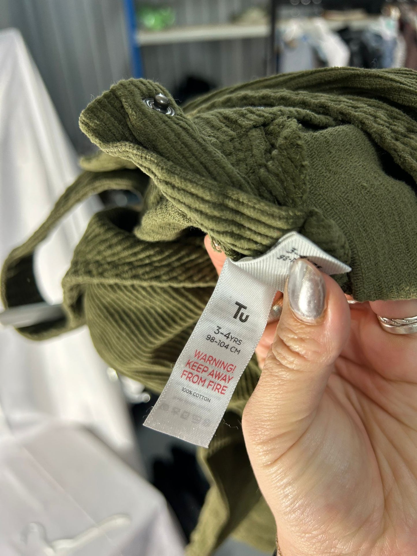 Kids Boys TU Dungarees Green - Age 3-4 Years