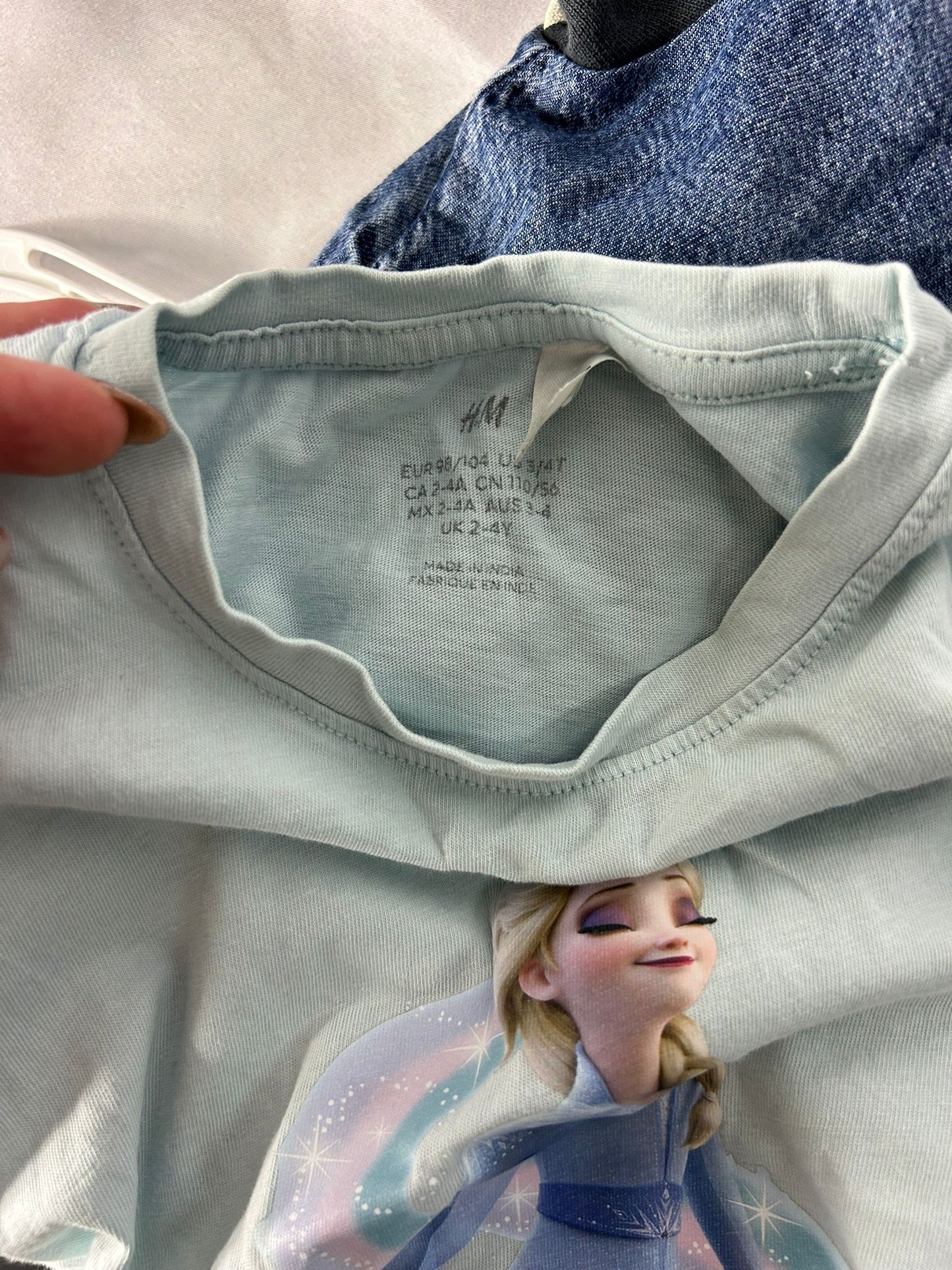 Kids H&M blue frozen elsa top - Age 2-4 Years