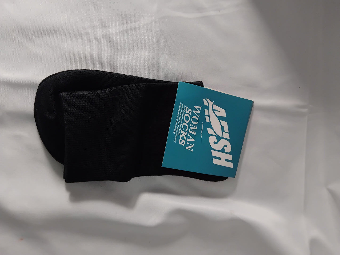 Ladies 1 Pair Black Ankle Socks AFISH - One Size