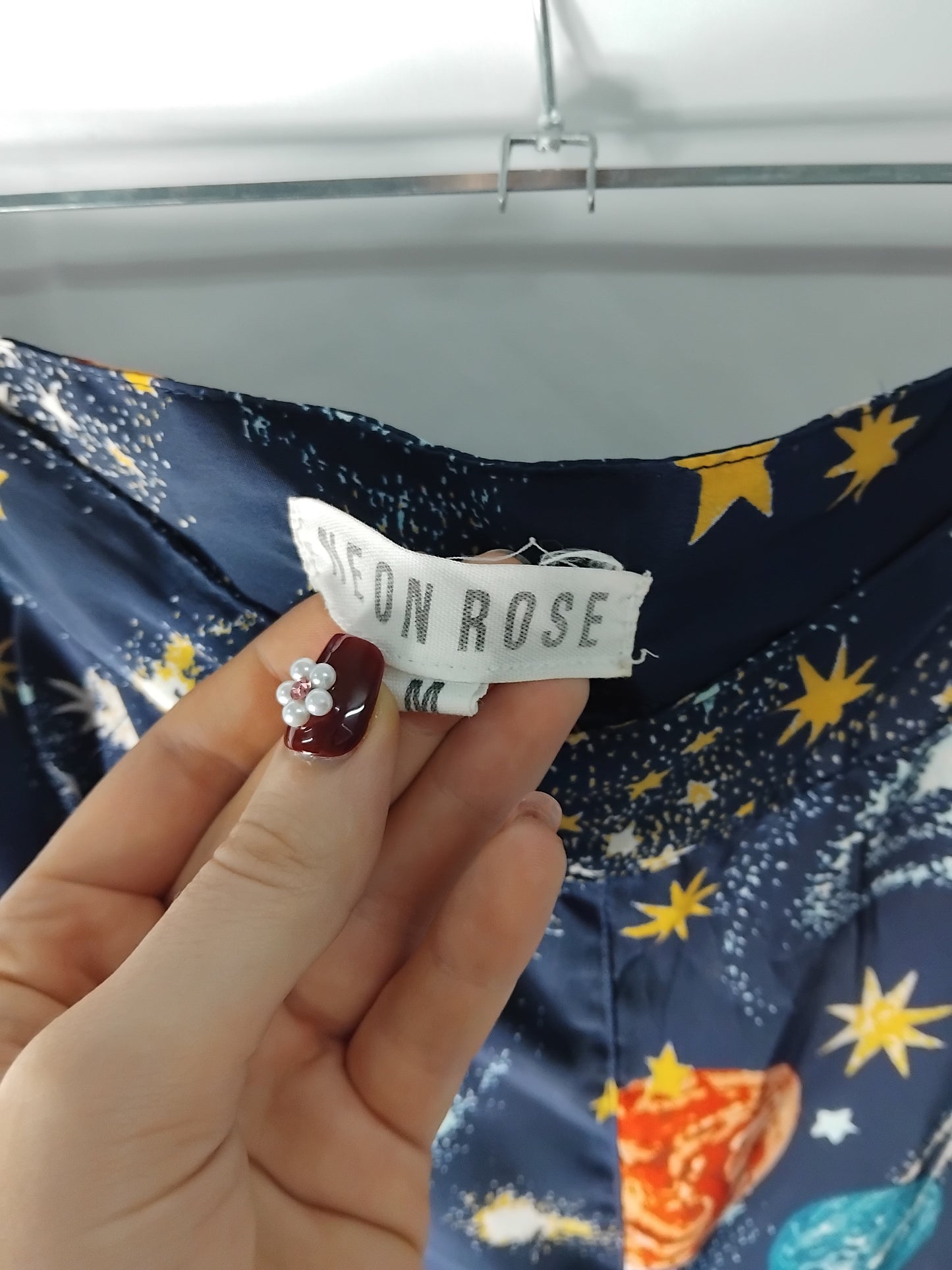 Ladies Neon Rose Star System Blue Bottoms - Size Medium