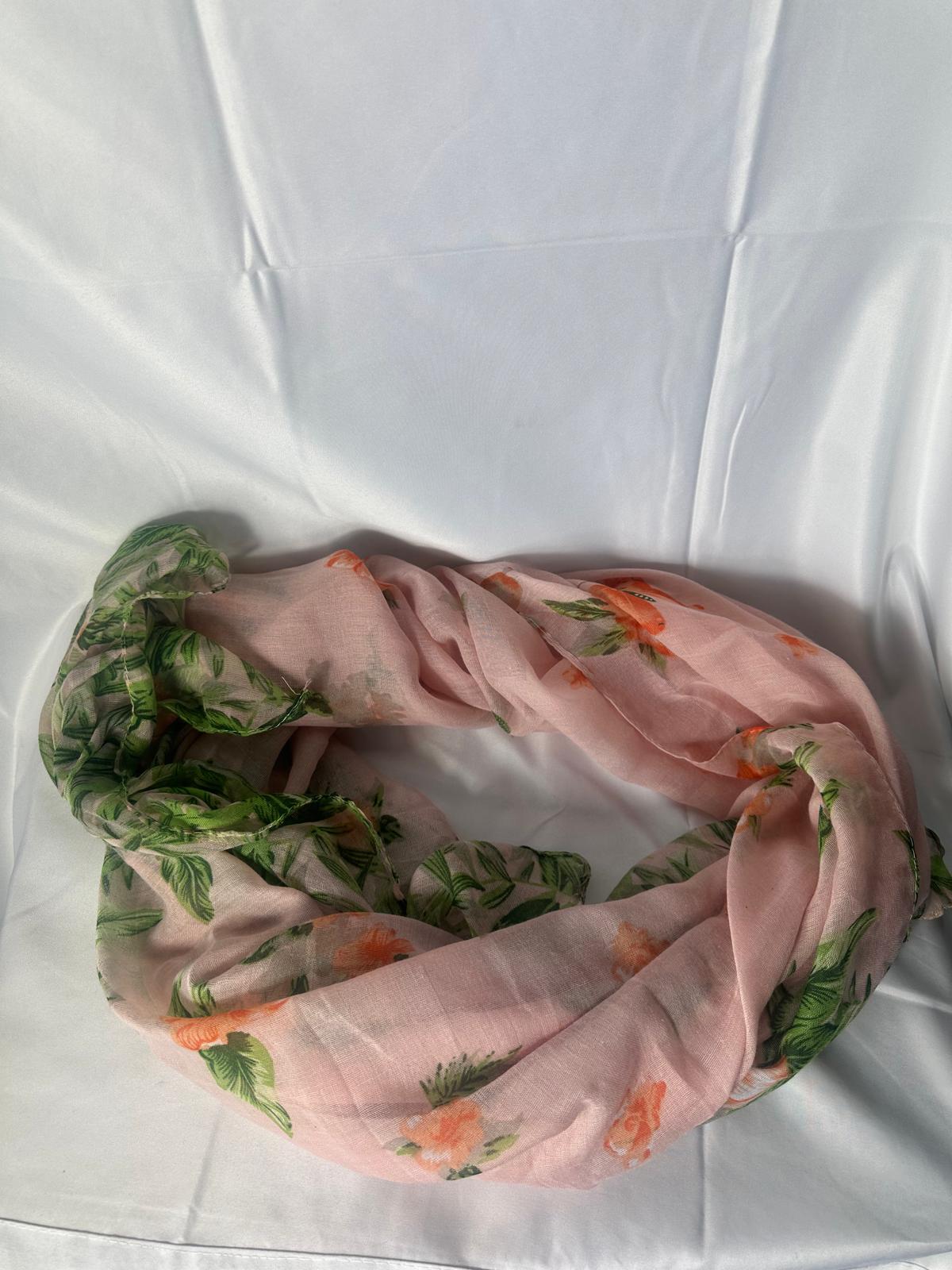 Scarf - Thin pink floral