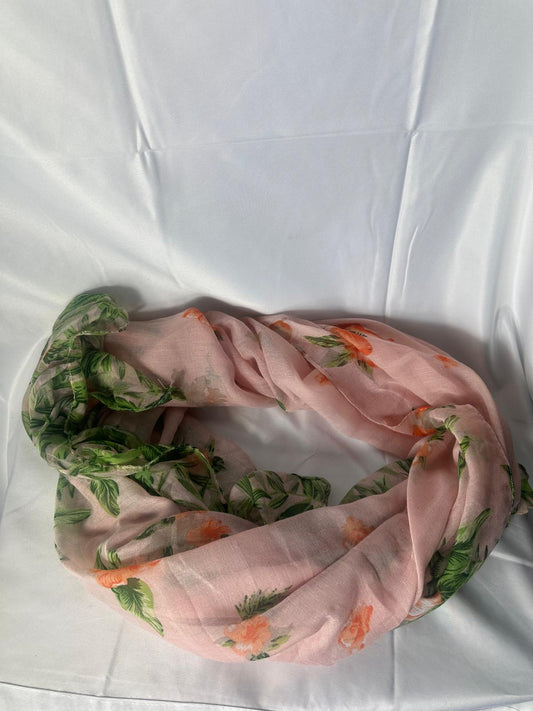 Scarf - Thin pink floral
