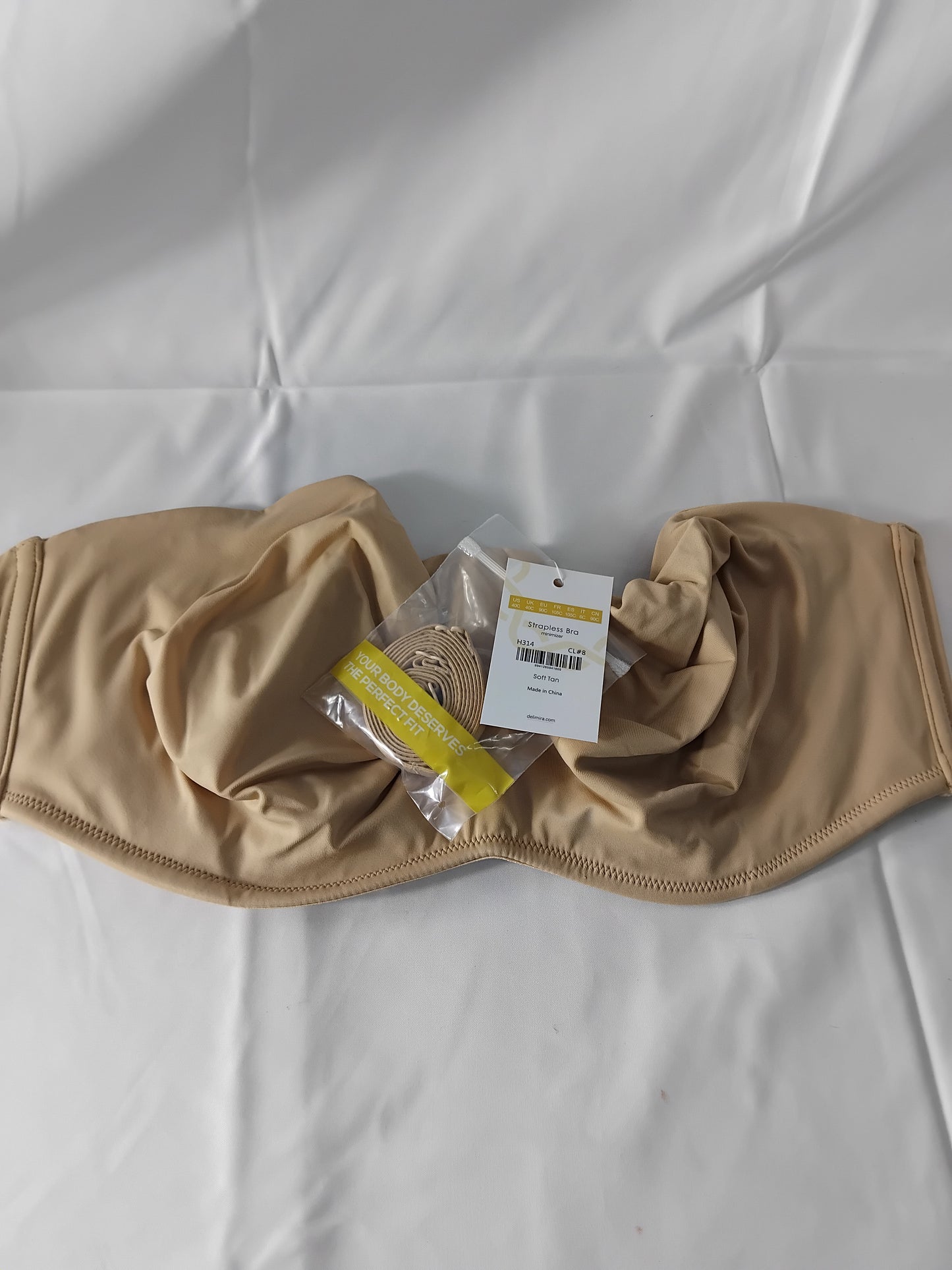 Ladies Bra Beige Strapless - Size 40C