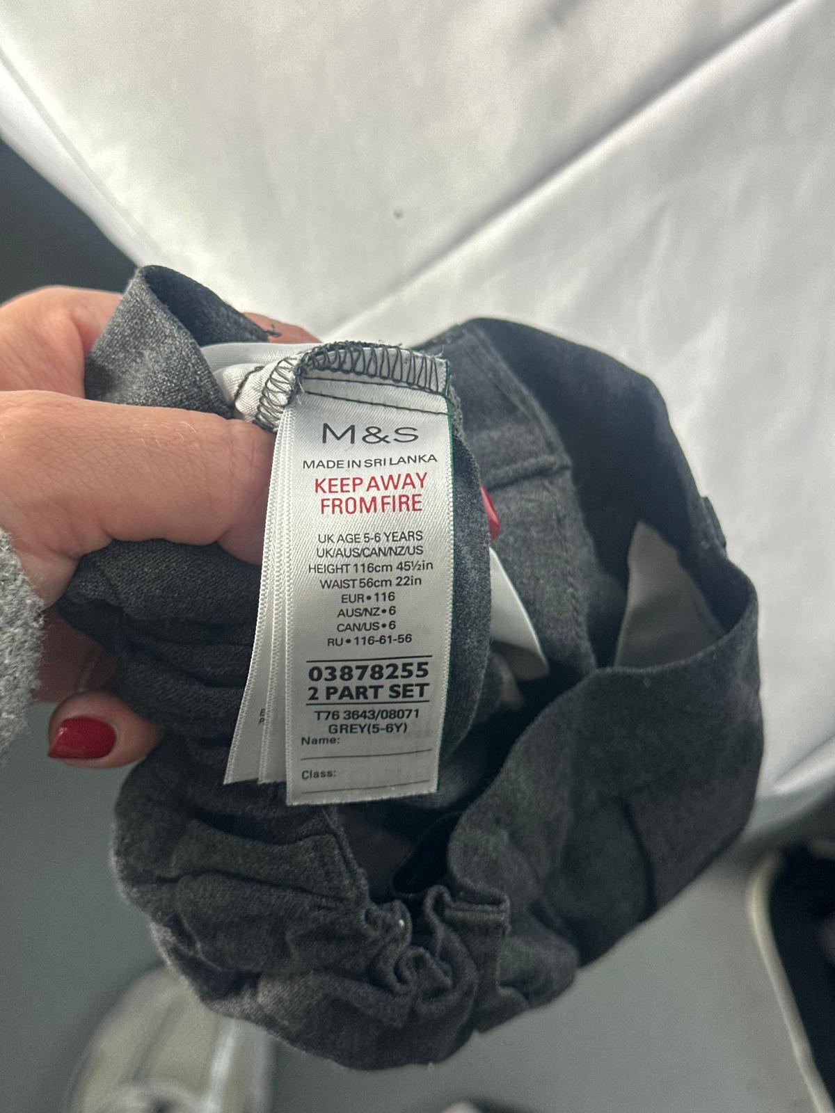 Kids Boys M&S school trousers grey - Age 5-6