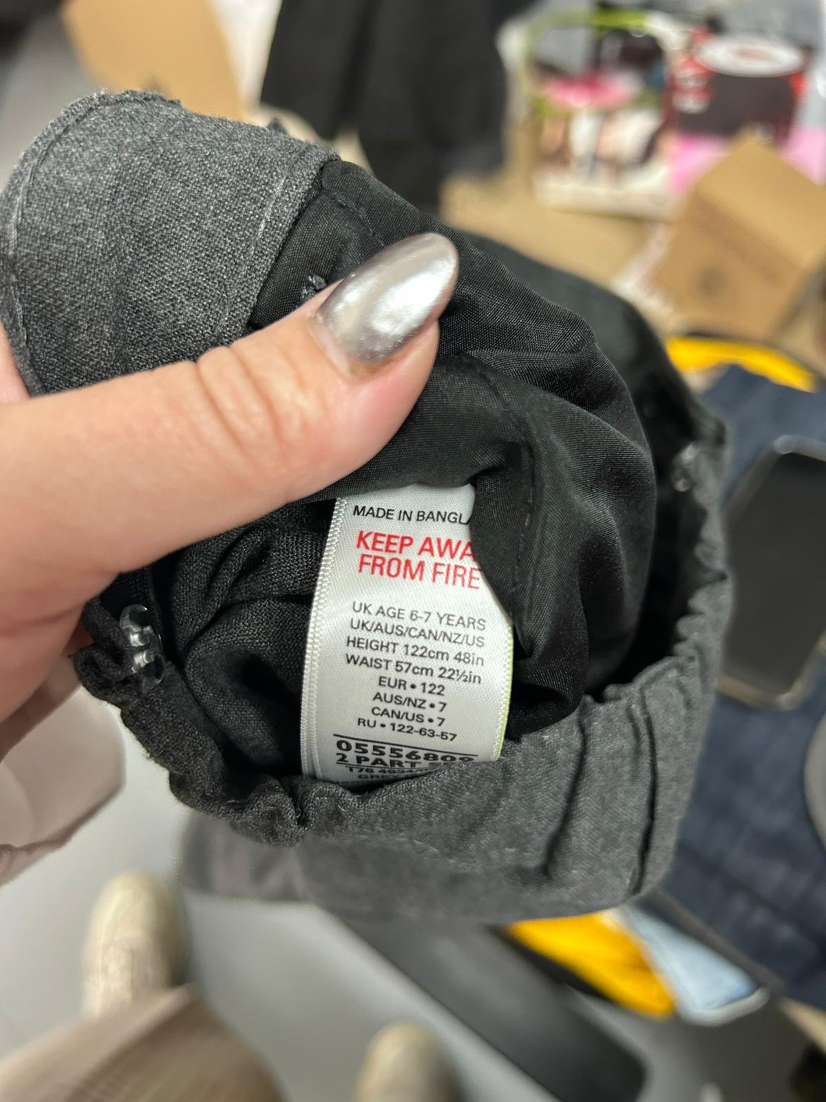 Kids Boys School Shorts Grey  - Age 6-7 Years