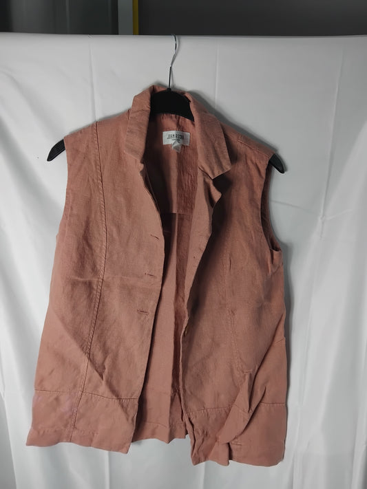 Ladies Gilet / Vest - John Rocha coral pink linen - Size 12