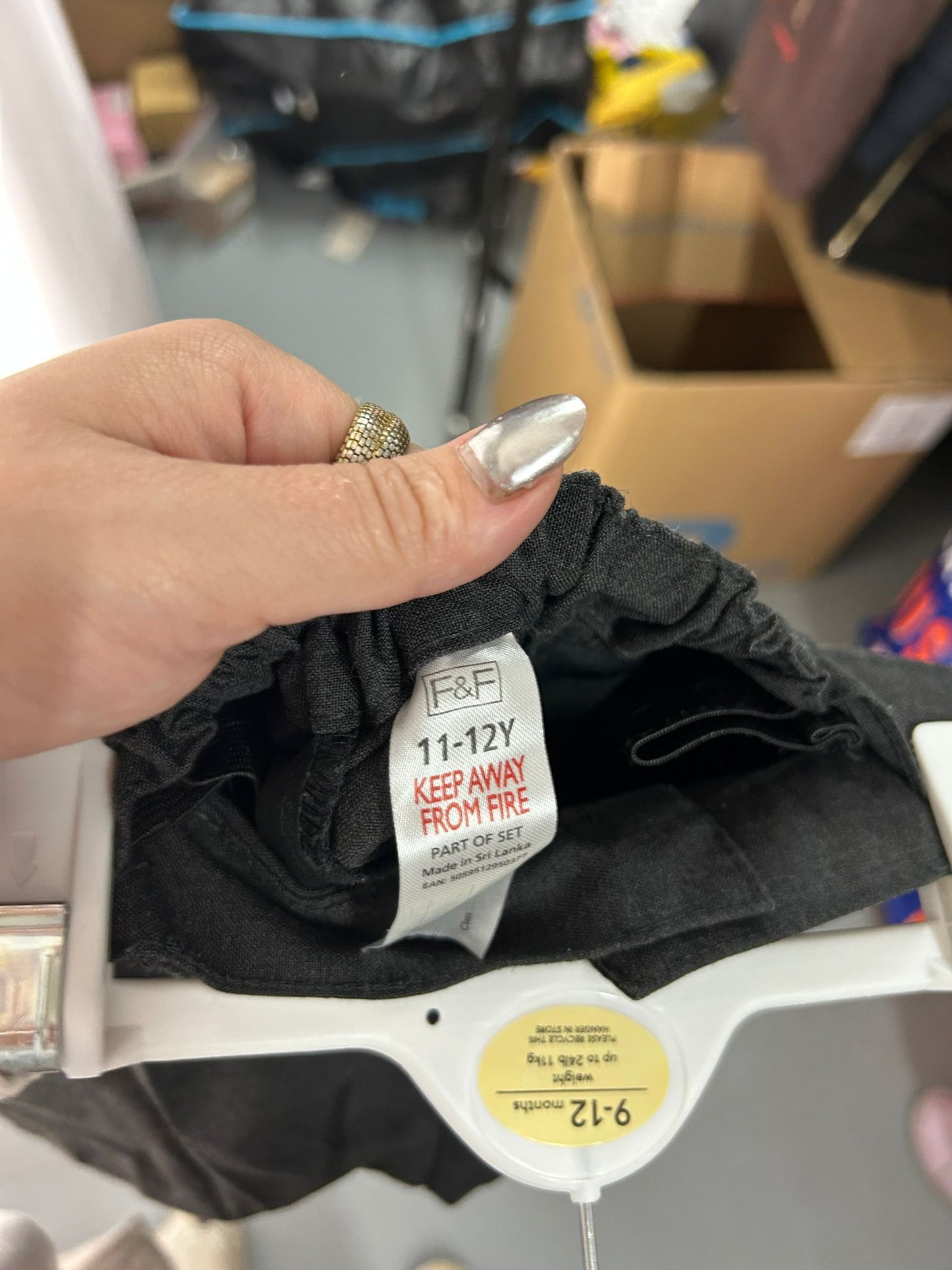 Kids Boys F&F School Trousers Dark Grey  - Age 11-12 Years