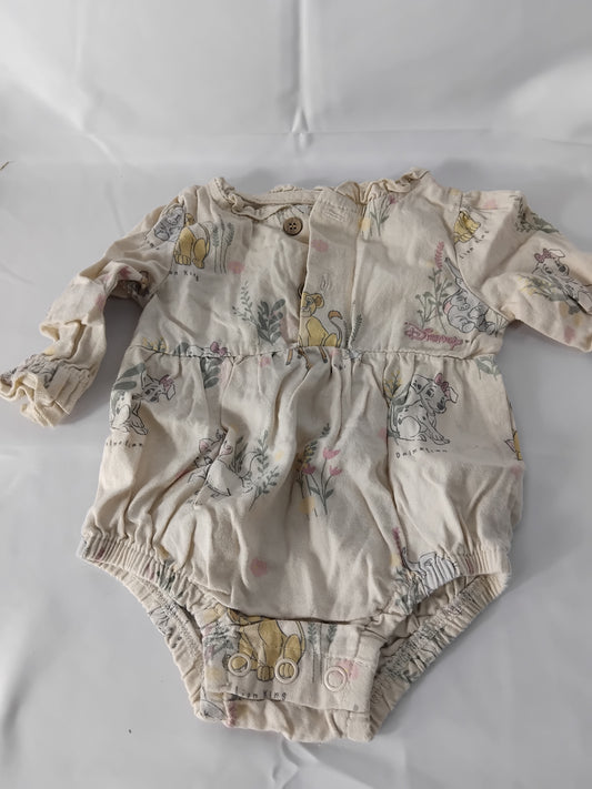 Babies 0-3 months Disney animals short sleeved babygrow