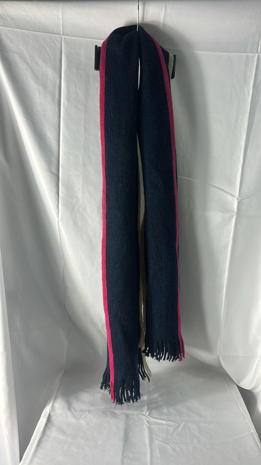 Scarf - Navy pink stripe