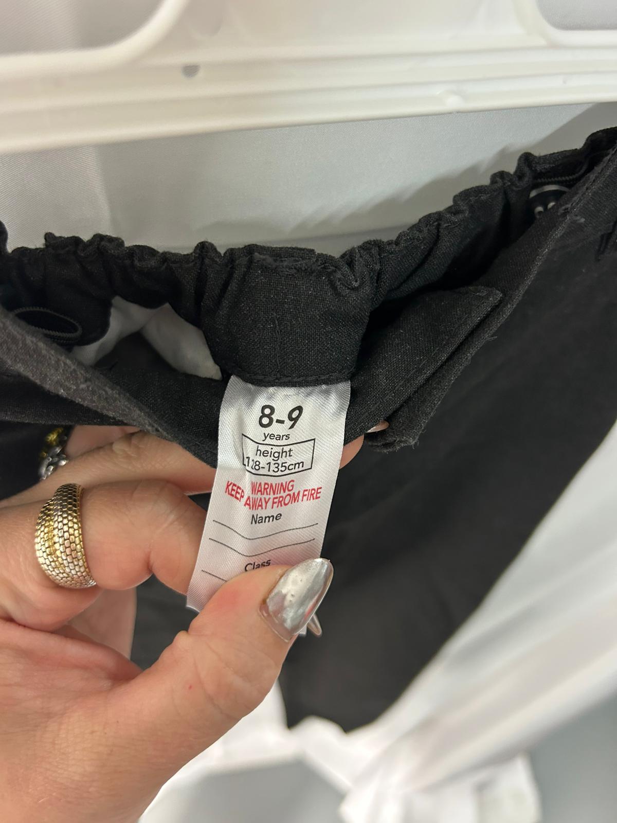 Kids School Trousers Black  - Age 8-9 Years