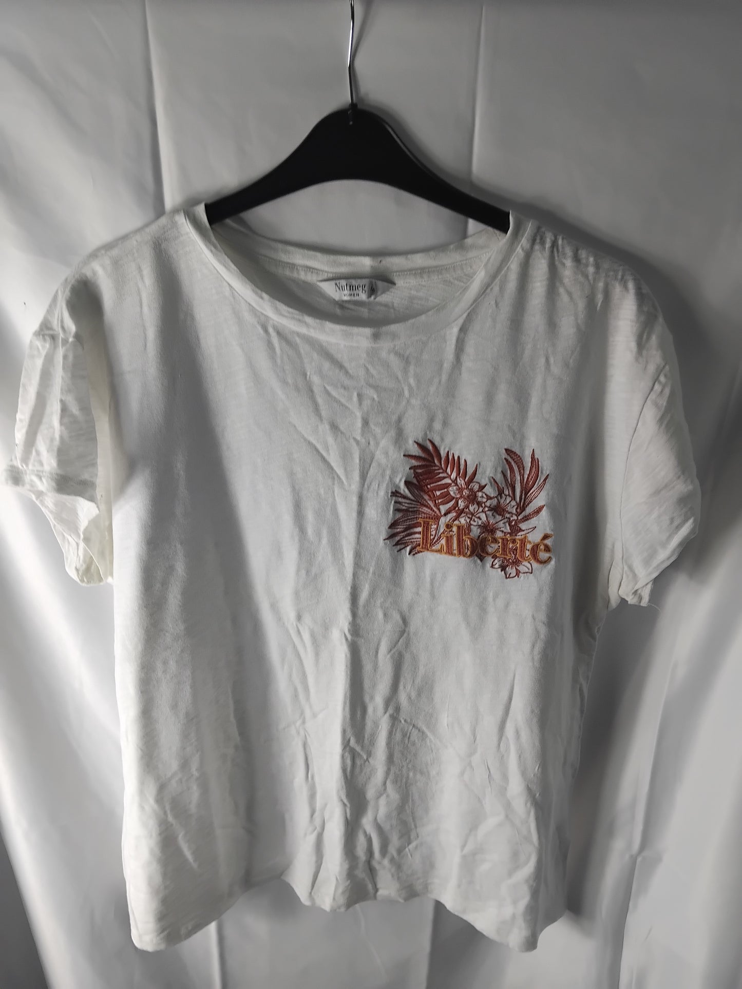 Ladies top Nutmeg white tee Liberté  - Size 16
