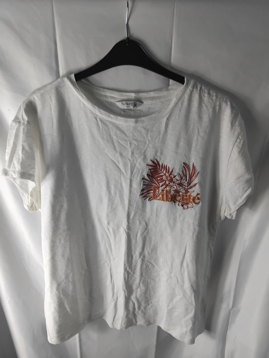 Ladies top Nutmeg white tee Liberté  - Size 16