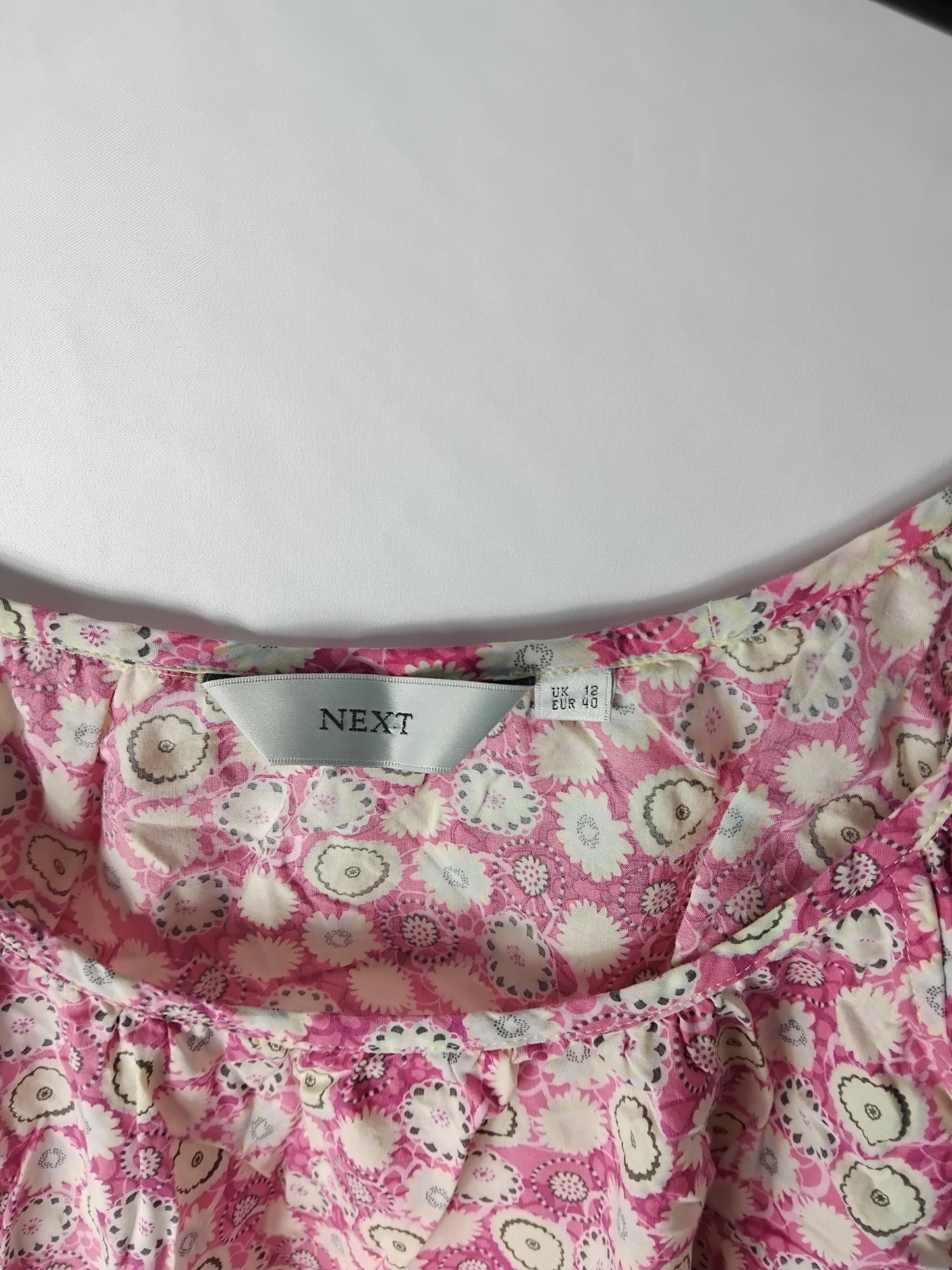 Ladies top - Next Pink white flowery Vest top - Size 12