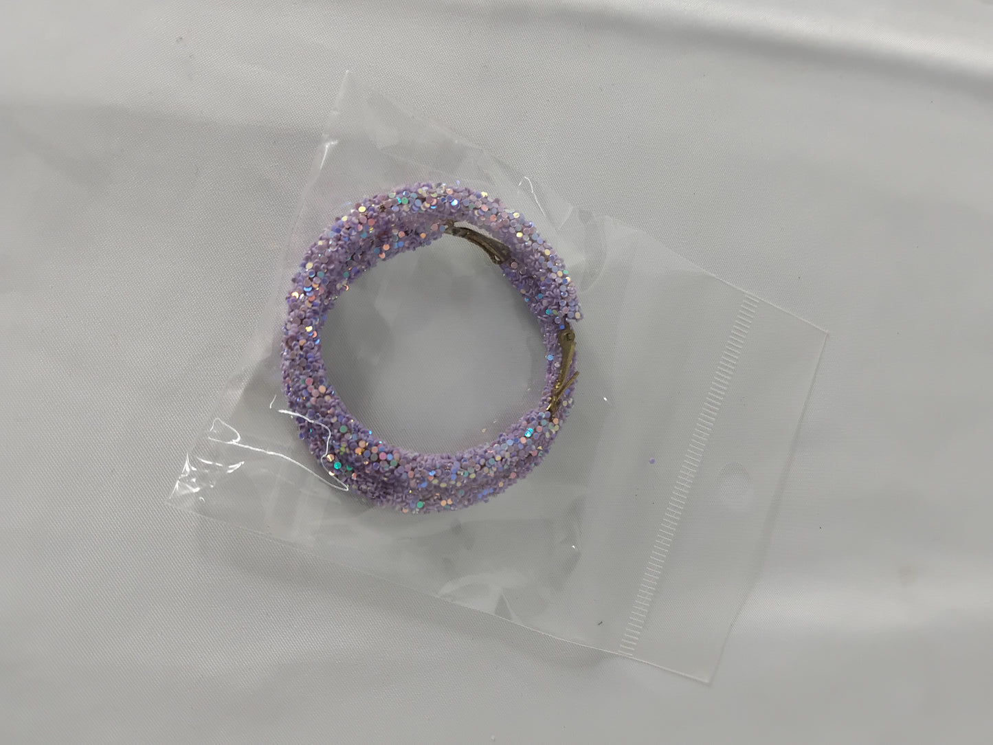Purple Glitter Hoop Earrings