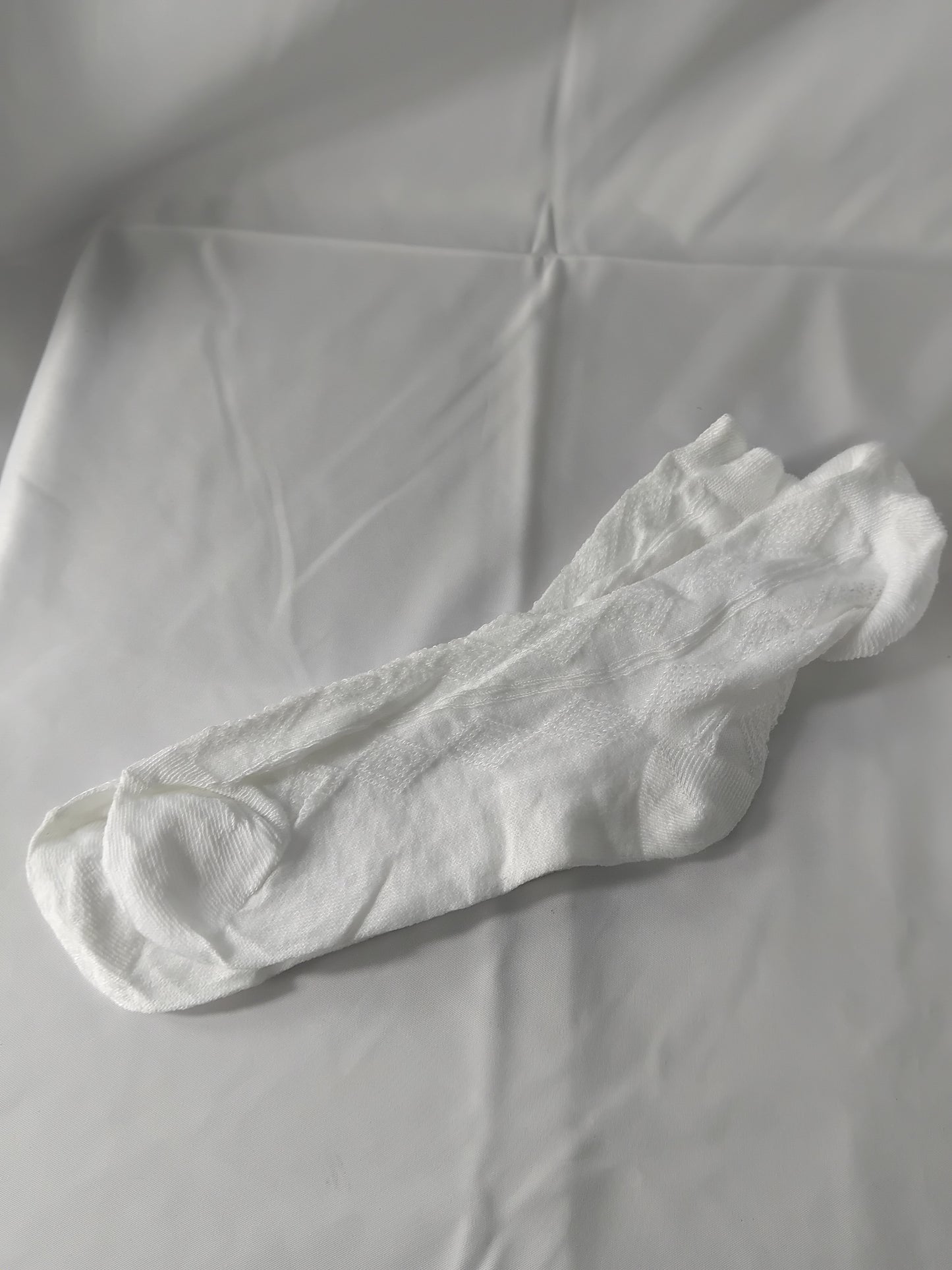 Ladies 1 Pair White Ankle Socks - One Size