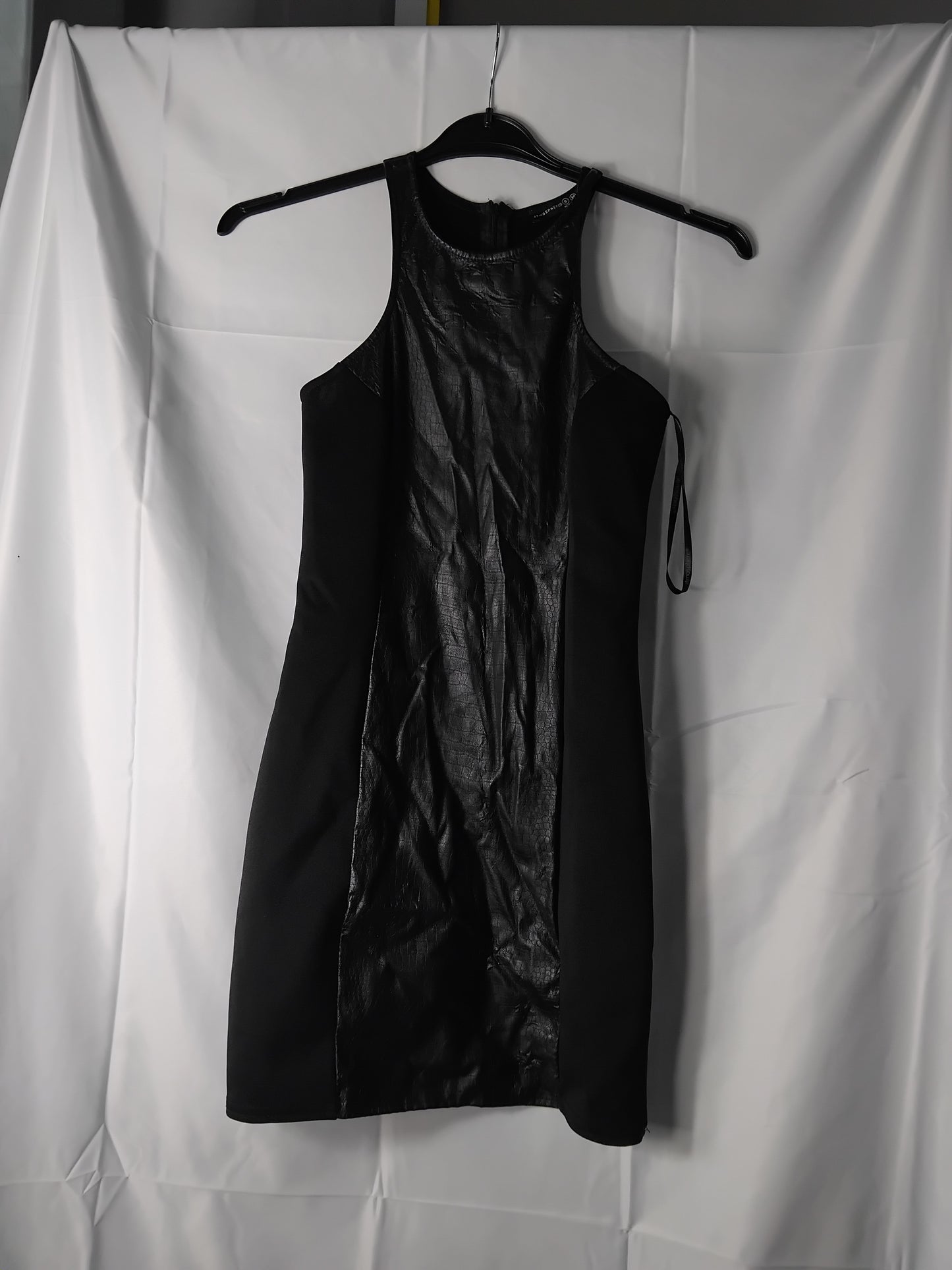 Ladies Atmosphere Black Pleather Dress - Size 8