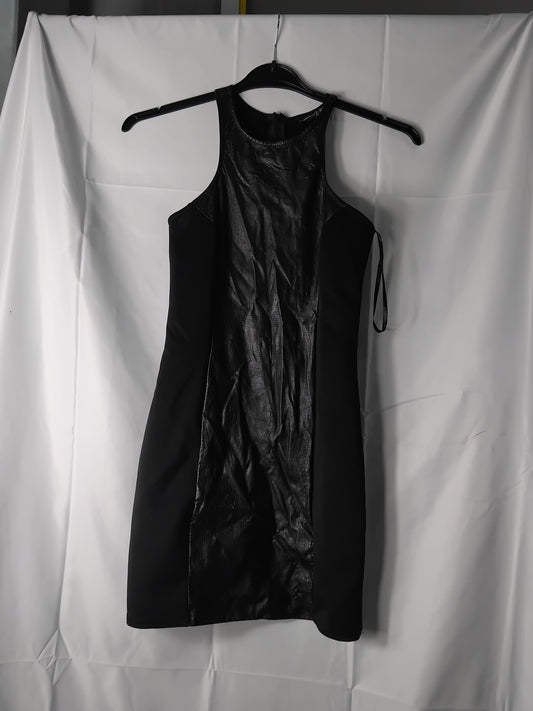 Ladies Atmosphere Black Pleather Dress - Size 8