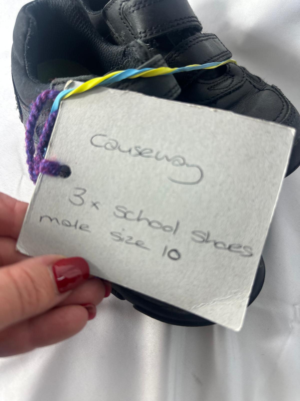 Kids Black School Shoes - Size 10