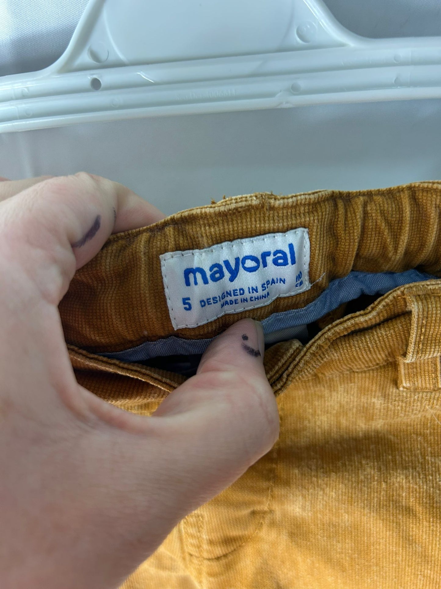 Kids Boys Trousers MAYORAL Yellow Corduroy - Age 5 Years