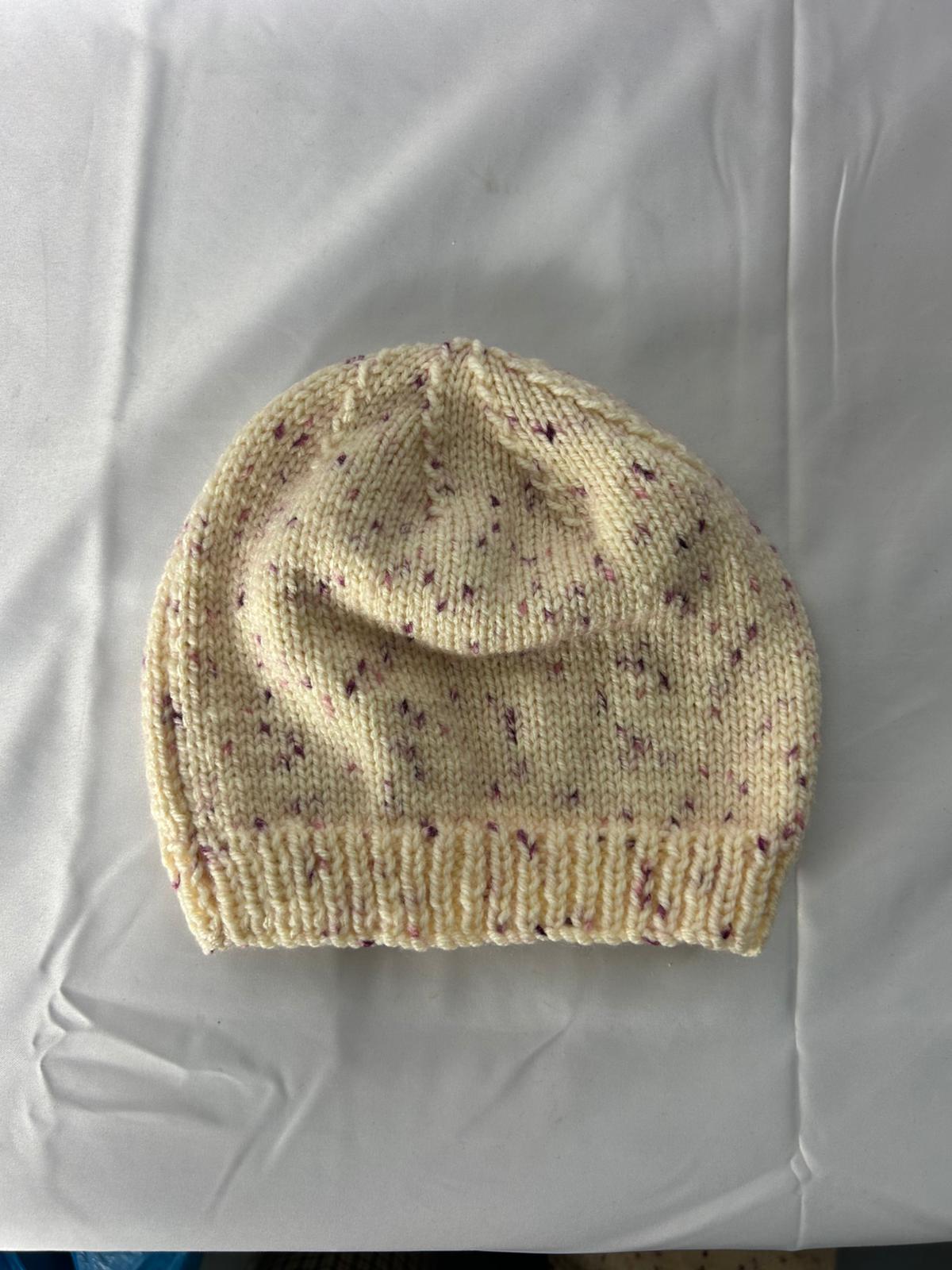 Kids hat cream mottled - Rough age 5-12