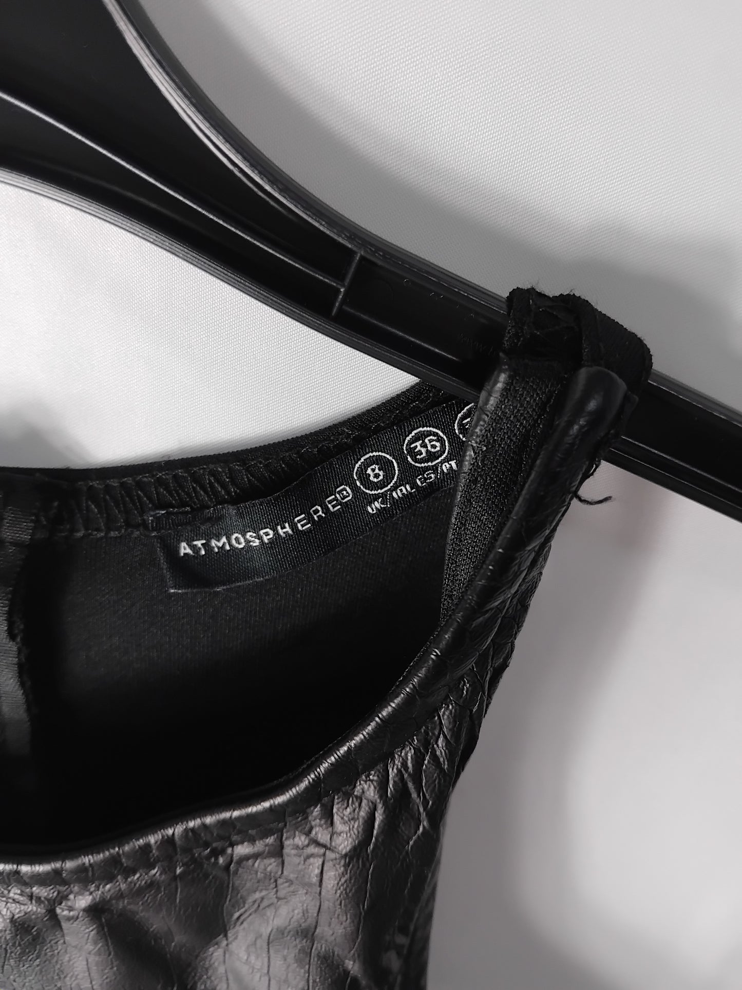 Ladies Atmosphere Black Pleather Dress - Size 8