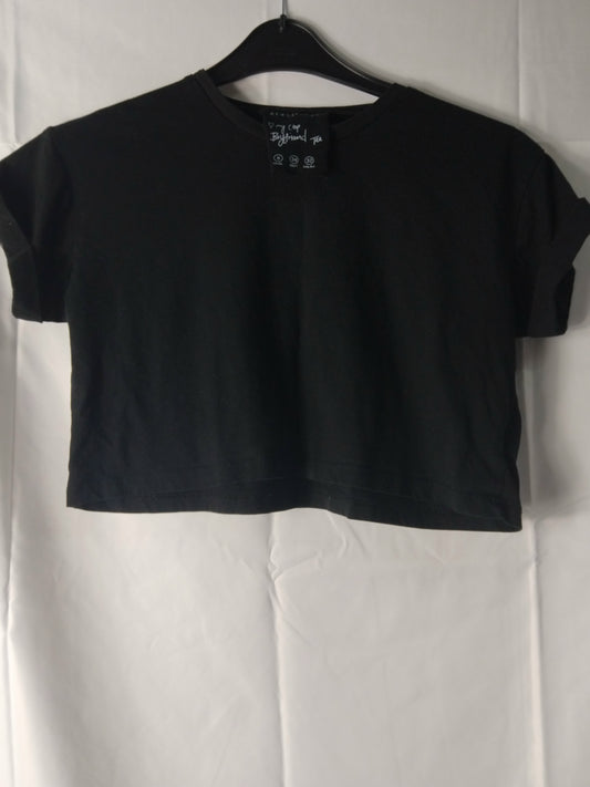 Ladies Atmosphere Cropped black t-shirt - Size 6