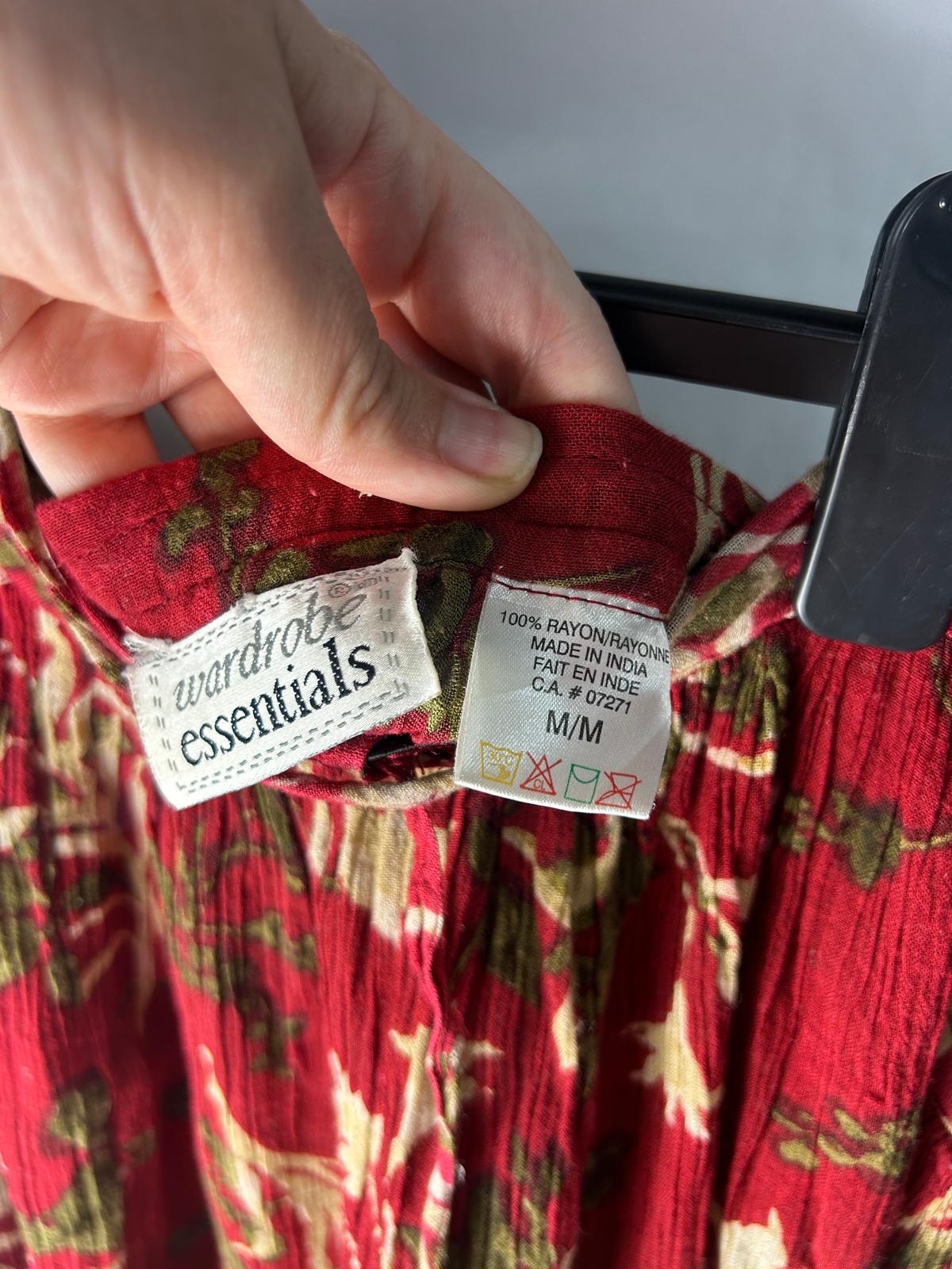 Ladies Wardrobe Essentials Floor length Red floral skirt - Size Medium