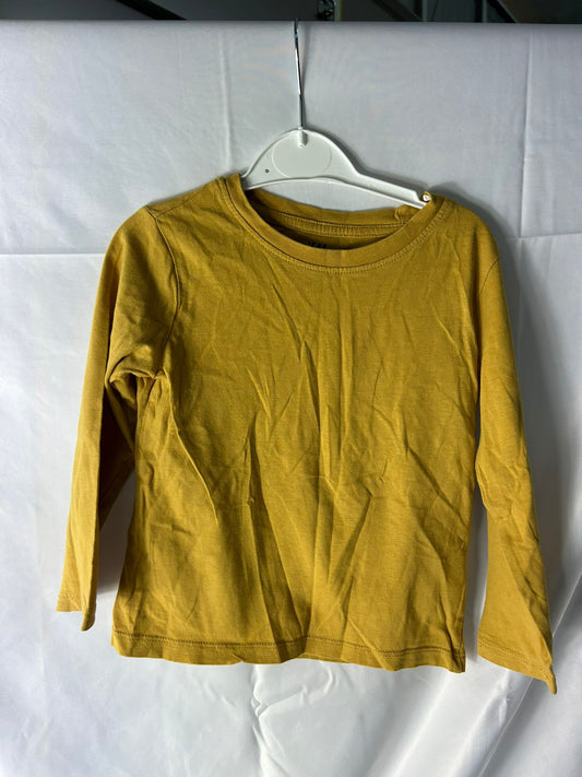 Kids H&M mustard yellow long sleeved top - Age 2-4 Years