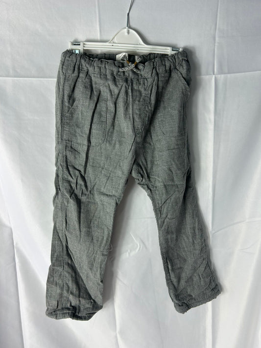 Kids Boys H&M Trousers Grey Linen - Age 2-3 Years
