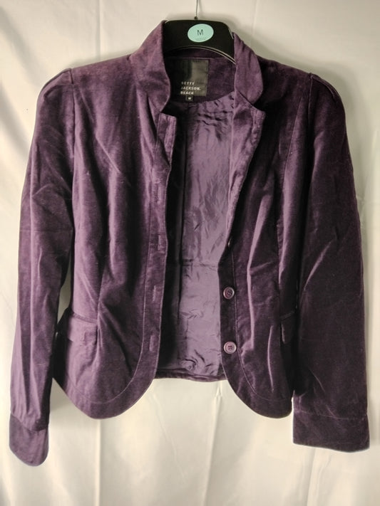 Ladies Jacket - Betty Jackson purple Velvet suit jacket - Size 12