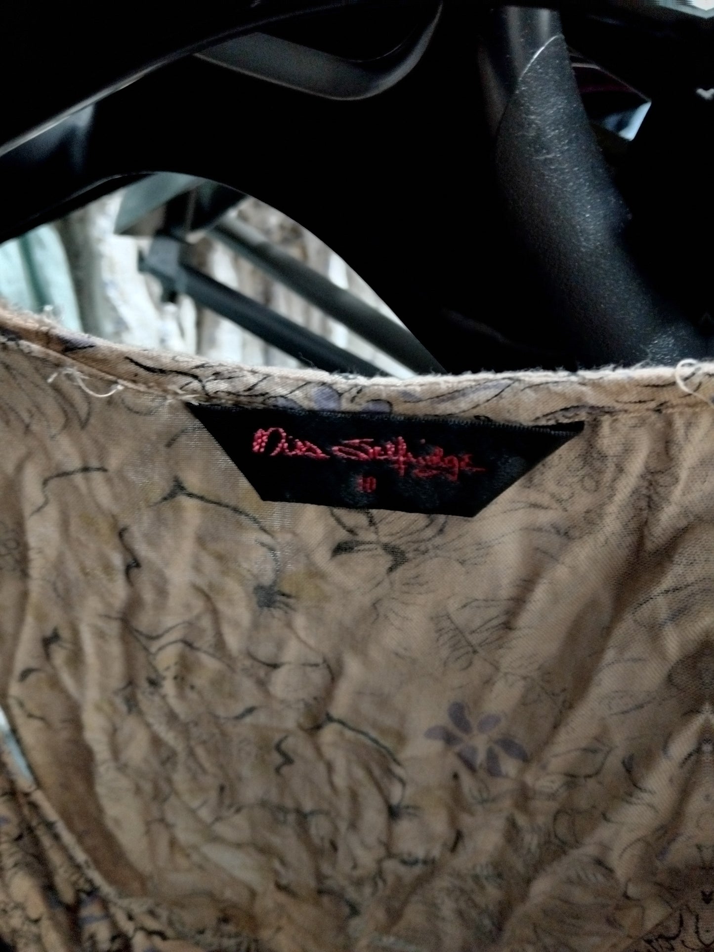 Ladies Miss Selfridge beige Patterned jumpsuit- Size 10