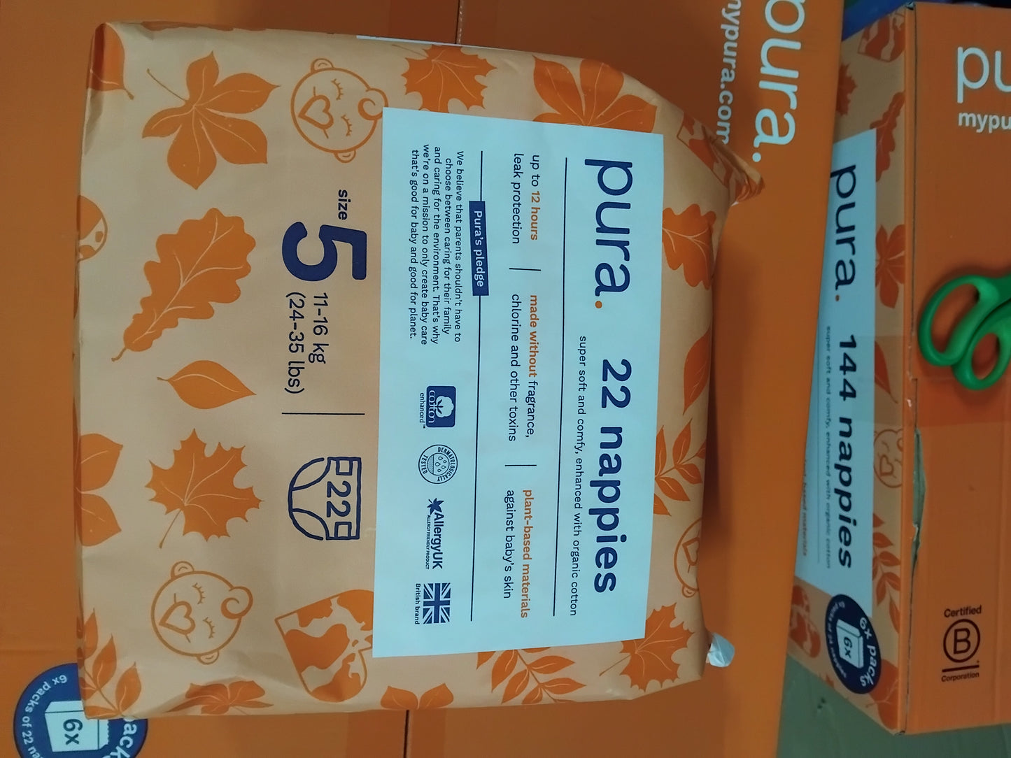 Pura Nappies Pack of 22 - Size 5 (11-16 Kg)