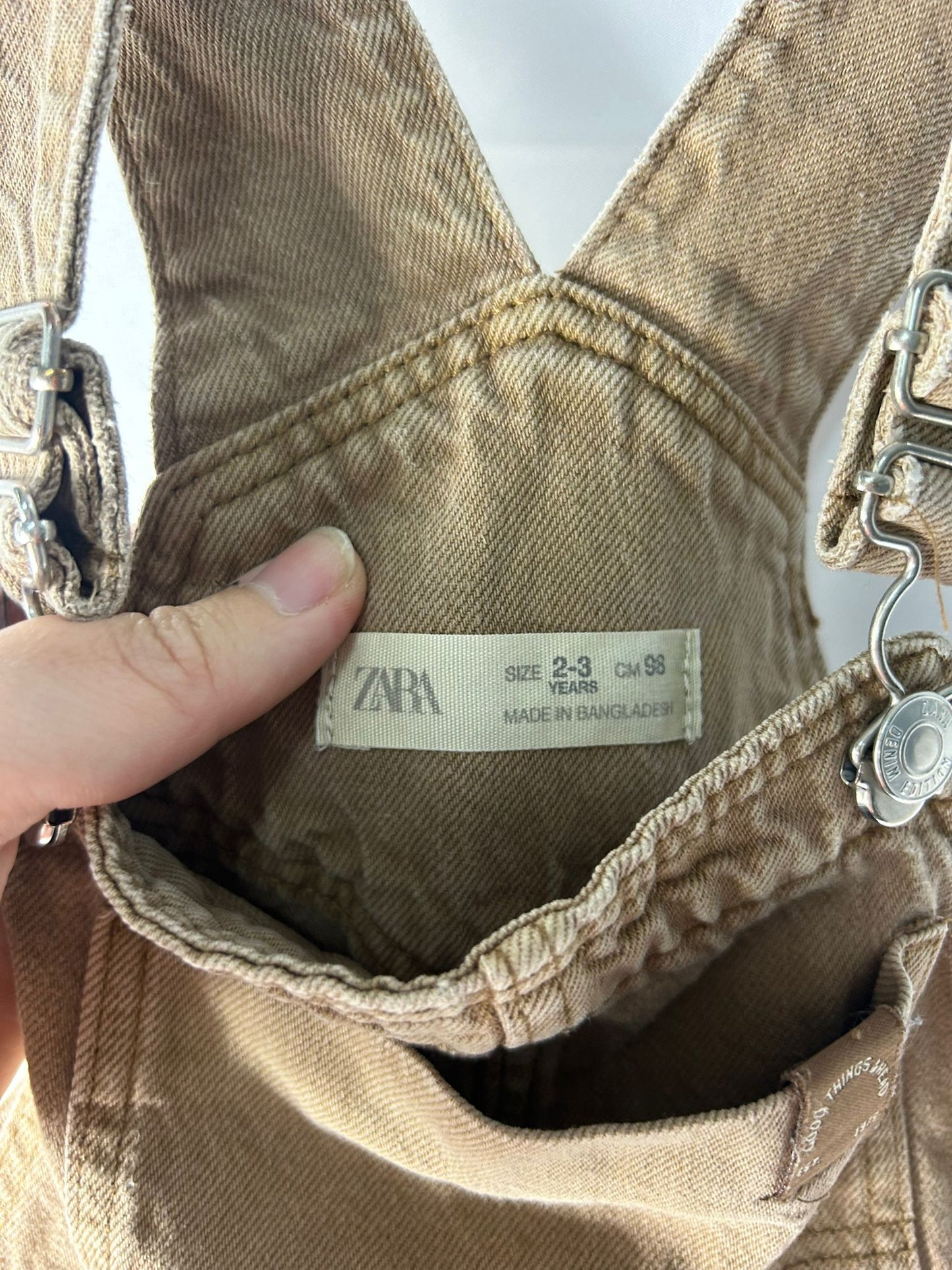 Kids Boys Zara Dungarees Beige - Age 2-3 Years