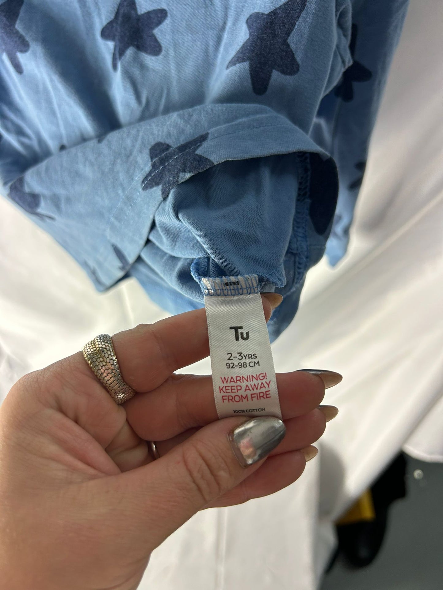 Kids TU blue black stars top - Age 2-3 Years