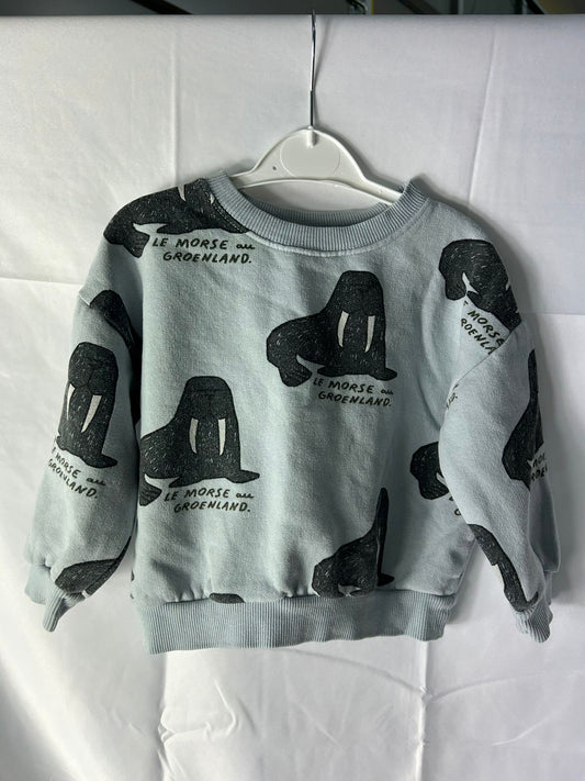 Kids ZARA Jumper light blue Walruses - Age 2-3 Years