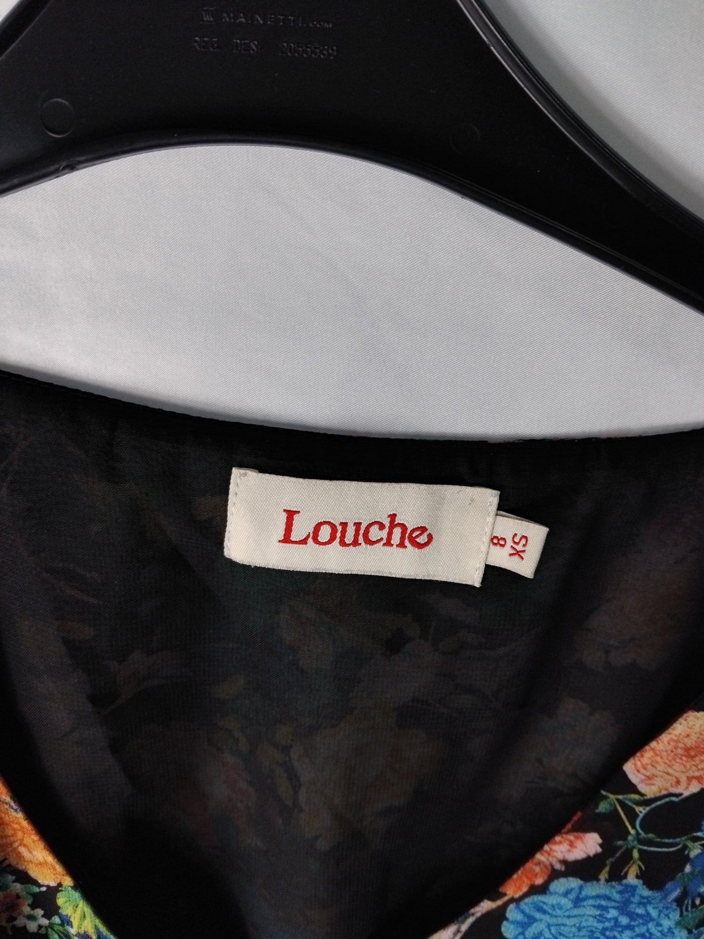 Ladies Louche Black and Floral Dress - Size 8