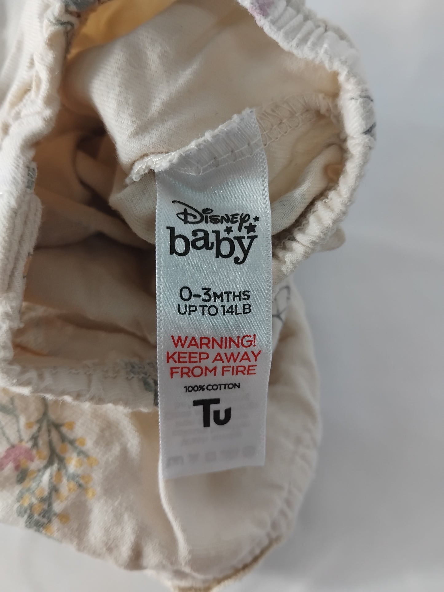 Babies 0-3 months Disney animals short sleeved babygrow