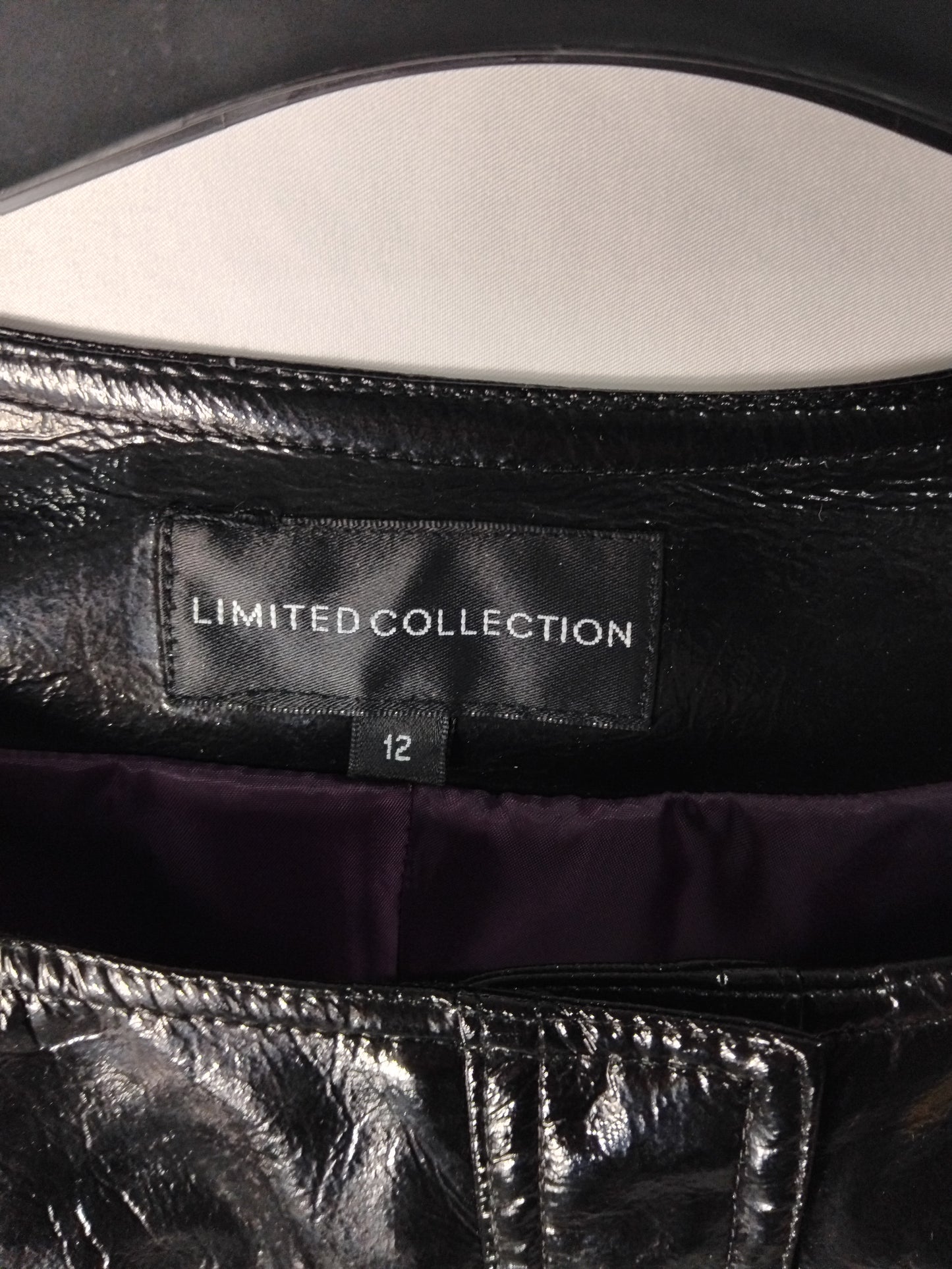 Ladies Jacket - M&S black pleather jacket - Size 12
